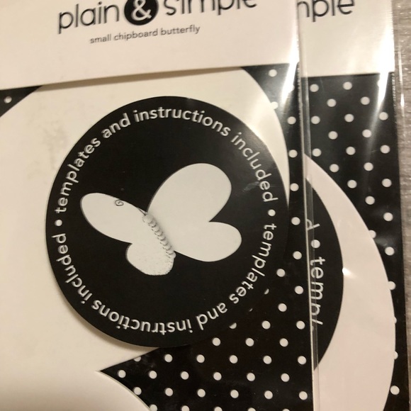 doodlebug design plain & simple large & small chipboard butterly (1 ea.) c. 2007 - Picture 3 of 15